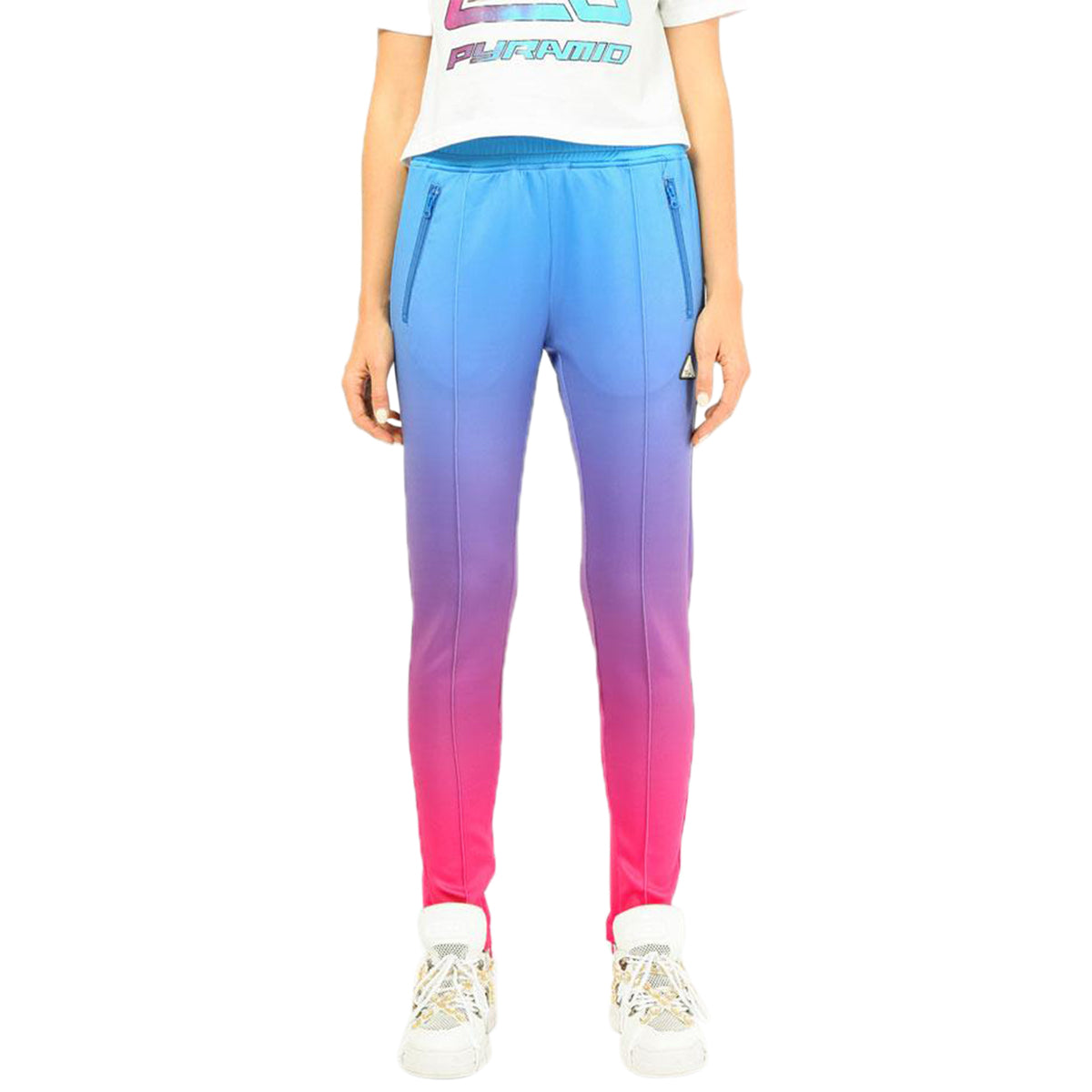 Black Pyramid Ombre Reflective Track Pant Womens Style : Ywg870034-LT BL