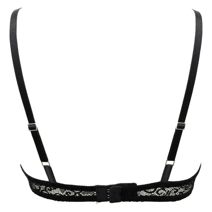 La Perla Sophia Silk Trim Triangle Black Bralette Womens Style : 906010 - 0002