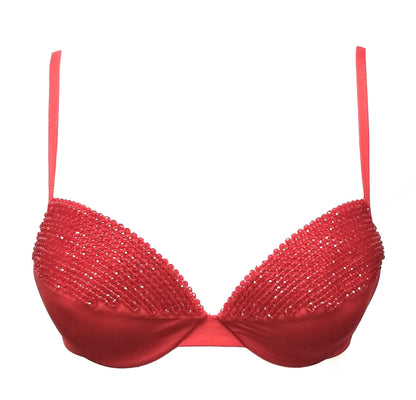 La Perla Glimmering Beaded Red Bikini Top Womens Style : 801102 - 0090 