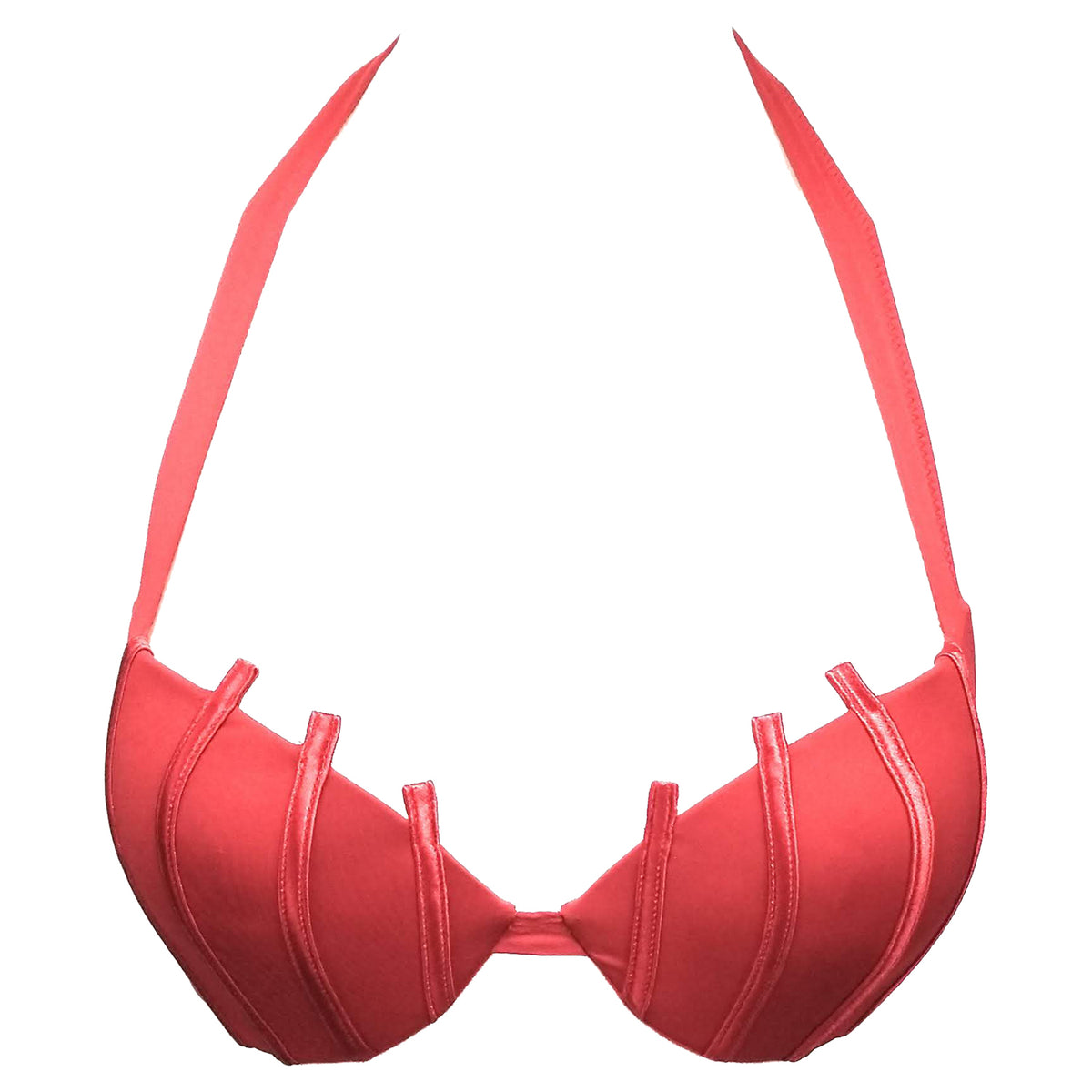 La Perla Graphique Couture Red Push Up Halter Bikini Top Womens Style : 801087