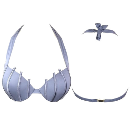 La Perla Graphique Couture Grey Push Up Halter Bikini Top Womens Style : 801087 - 0003