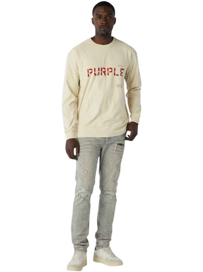 Purple-brand Jersey Stencil Logo L/s Tee Mens Style : P204-jcsl222