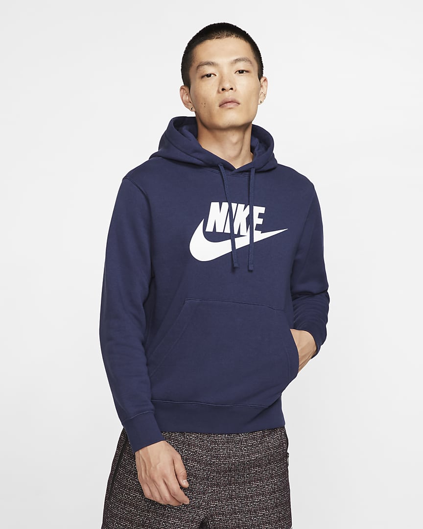Nike Sportswear Club Fleece Pullover Hoodie Midnight Navy/Midnight Navy/White