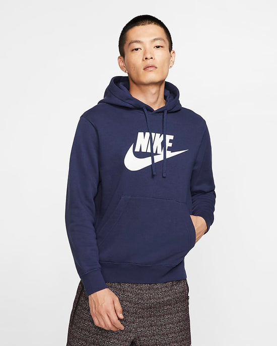 Nike Sportswear Club Fleece Pullover Hoodie Midnight Navy/Midnight Navy/White