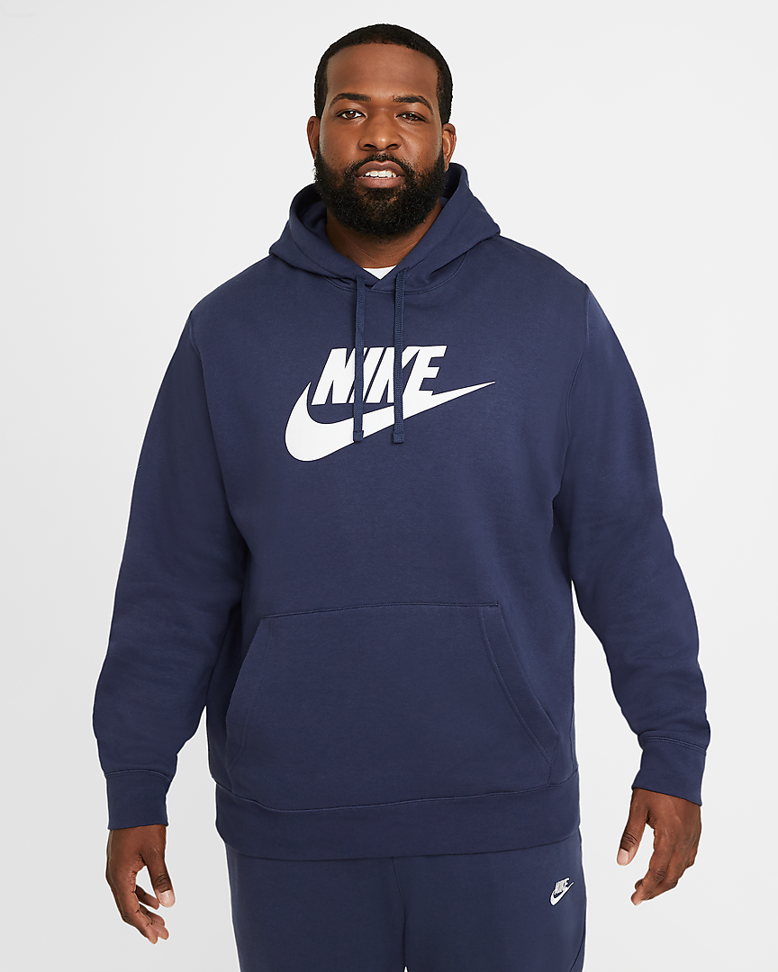 Nike Sportswear Club Fleece Pullover Hoodie Midnight Navy/Midnight Navy/White