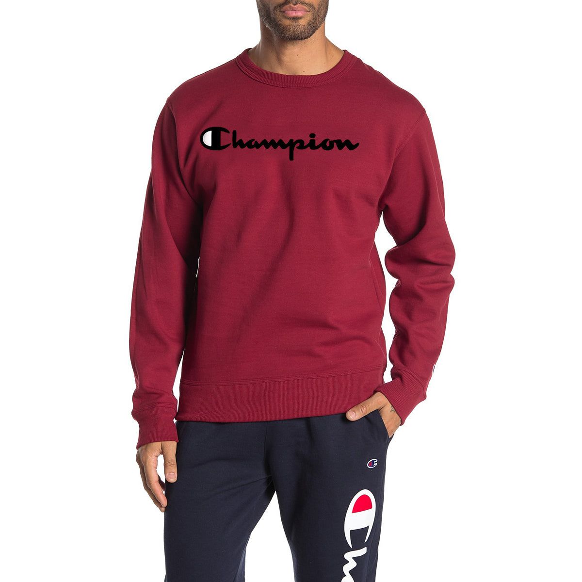 Champion Powerblend Fleece Crew Mens Style : Gf89hy07718