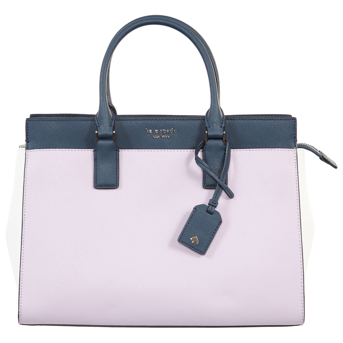 Kate Spade Cameron Convertible Satchel Large Lavender/Bright White/Petrol Blue