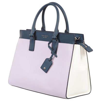 Kate Spade Cameron Convertible Satchel Large Lavender/Bright White/Petrol Blue