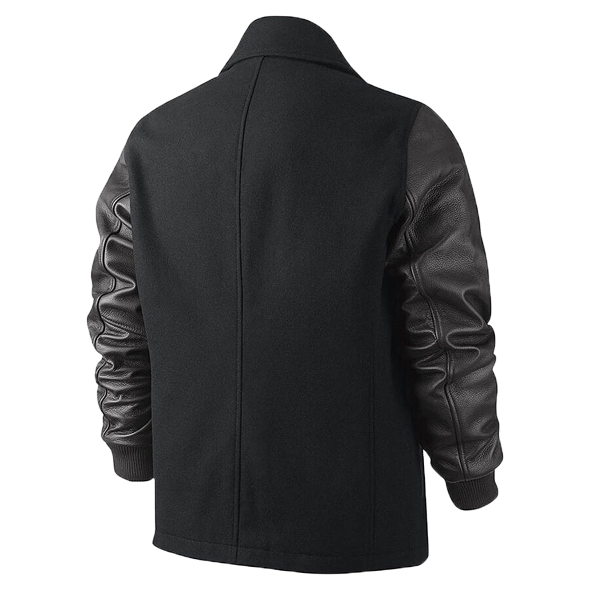 Nike Lebron Peacoat Leather Wool Jacket Mens Style : 507702