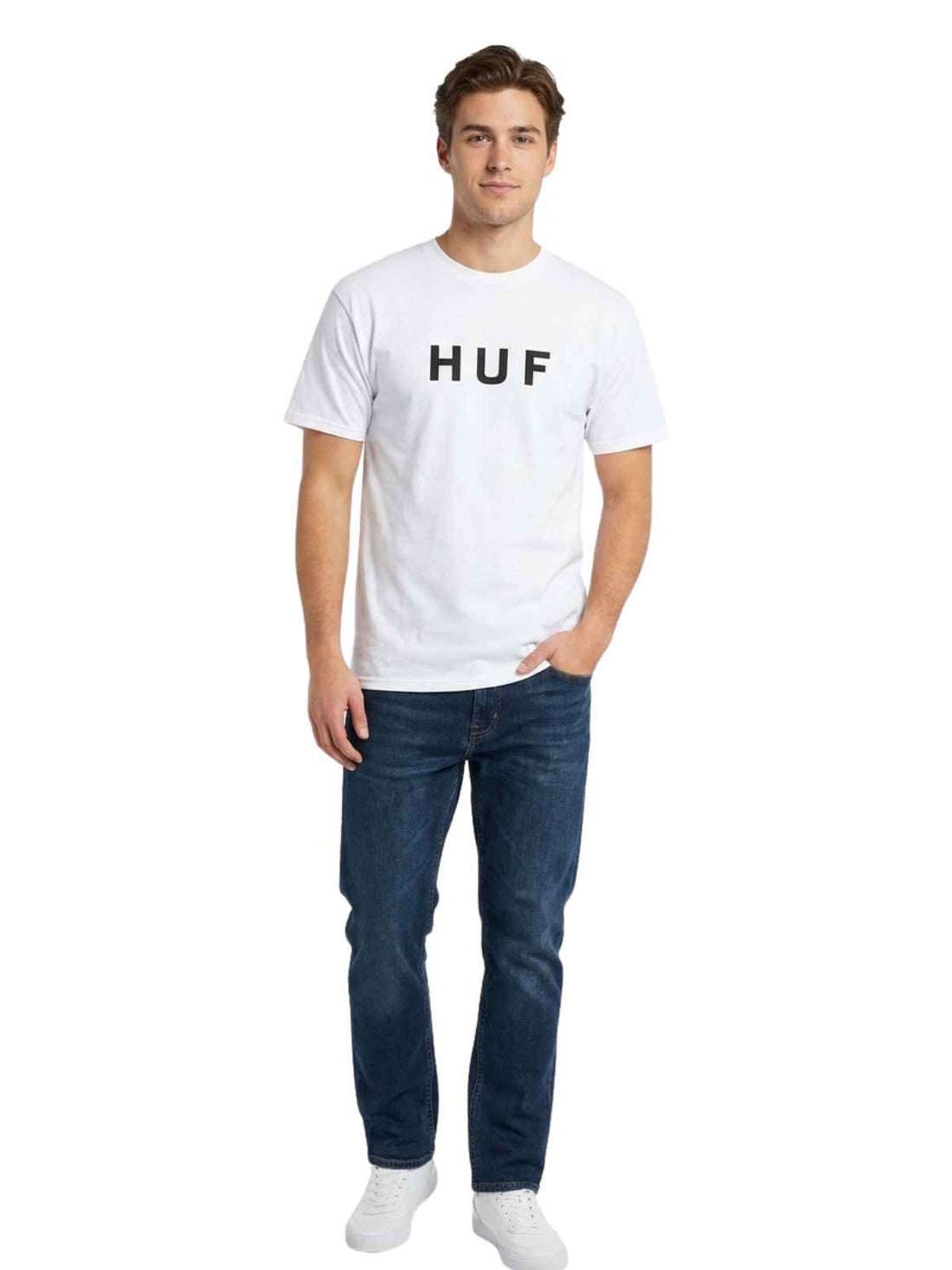 Huf Original Logo Tee Mens Style : Tsbsc1111-WHITE