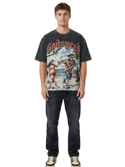 God Speed Chasing Aloha Bone Tee Mens Style : Gs-cabt