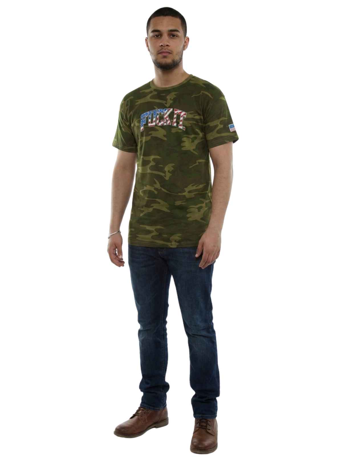 Huf Fuck It Camo Flag Tee Mens Style : Ts00622
