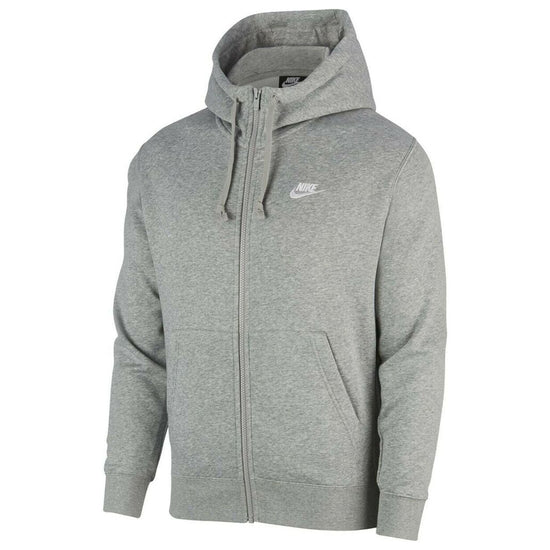 Nike Sportswear Club Fleece Full-Zip Hoodie Dark Grey Heather/Matte Silver/White