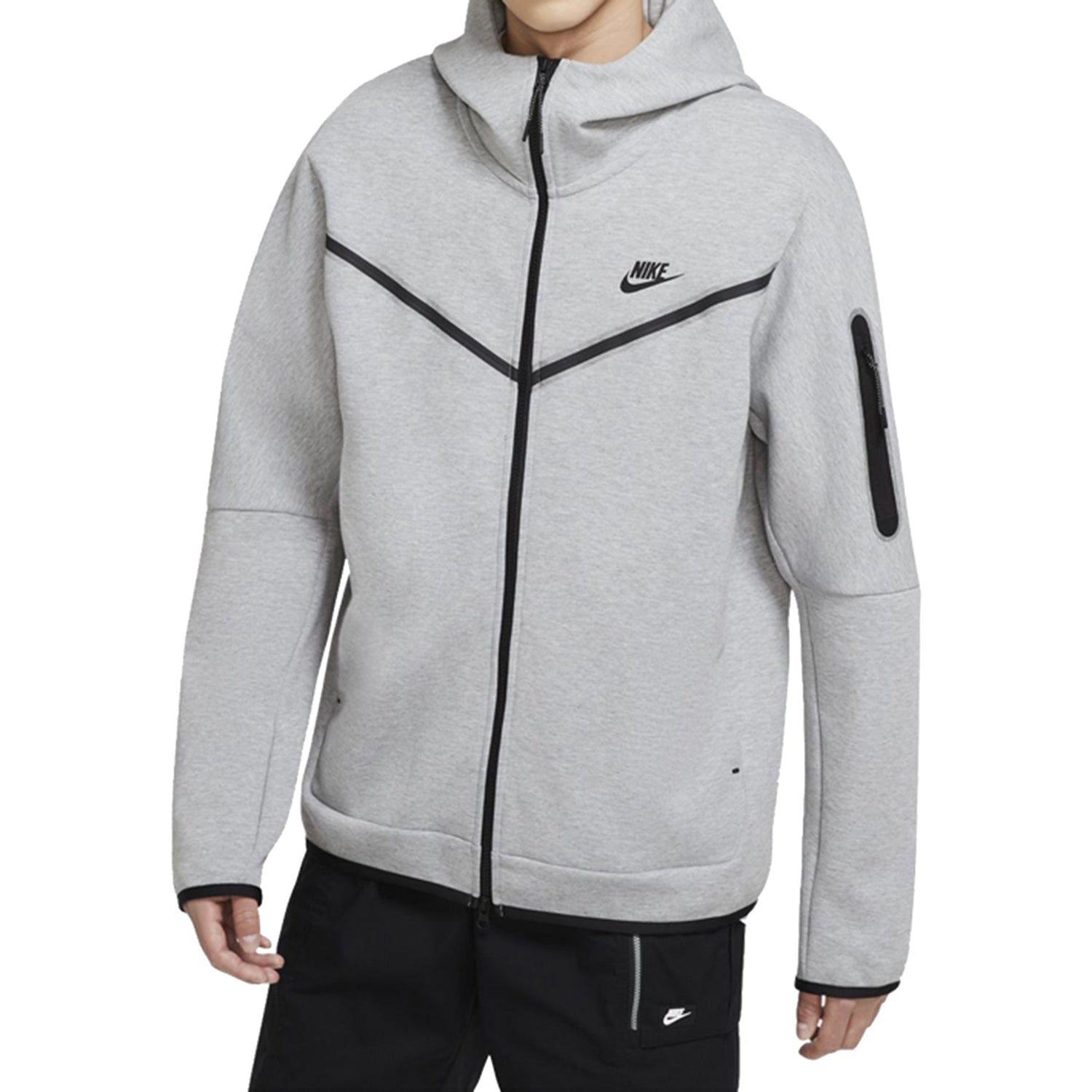 Nike Tech Fleece Full Zip Hoodie Heather Grey/Black