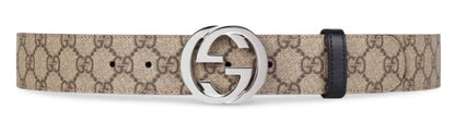 Gucci Reversible Gg Supreme Belt Beige/ebony Unisex Style : 7580869