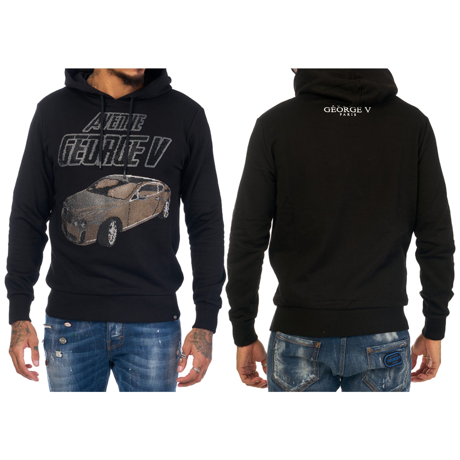 George V Fashion Stone Hoodie Mens Style : Gv-2097