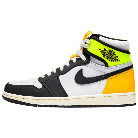 Jordan 1 Retro High White Black Volt University Gold