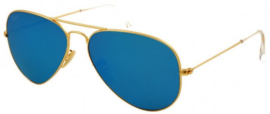 Ray-Ban RB 3025 112/17 Metal Aviator Gold / Blue Mirror Lens Rayban 