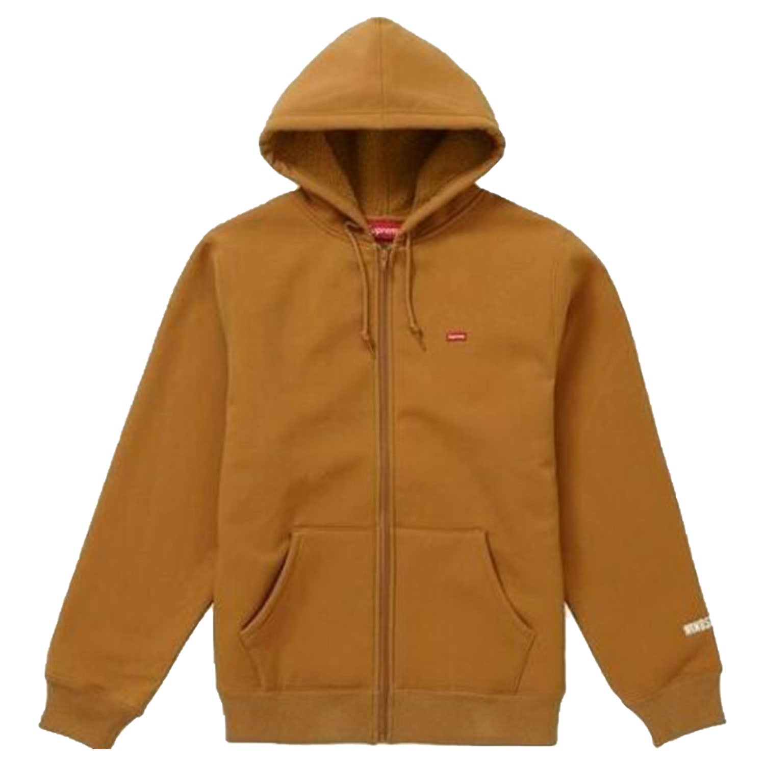 Supreme Small Box Drawcord Zip Up Hooded Sweatshirt Brown