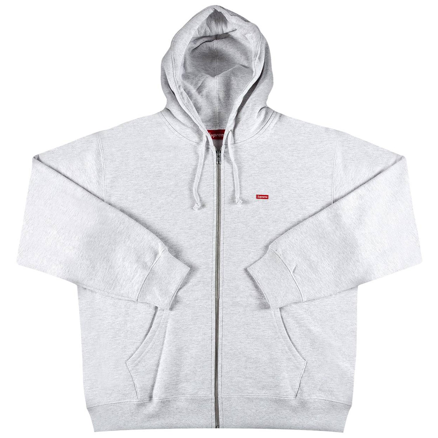 Supreme Small Box Zip Up Hooded Sweatshirt Ash Grey