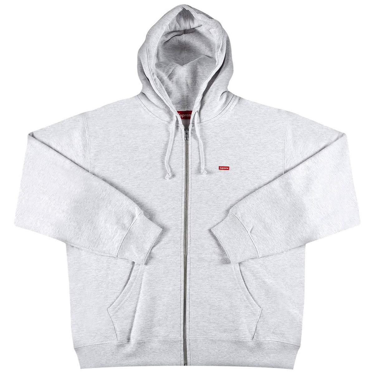 Supreme Small Box Zip Up Hooded Sweatshirt Ash Grey
