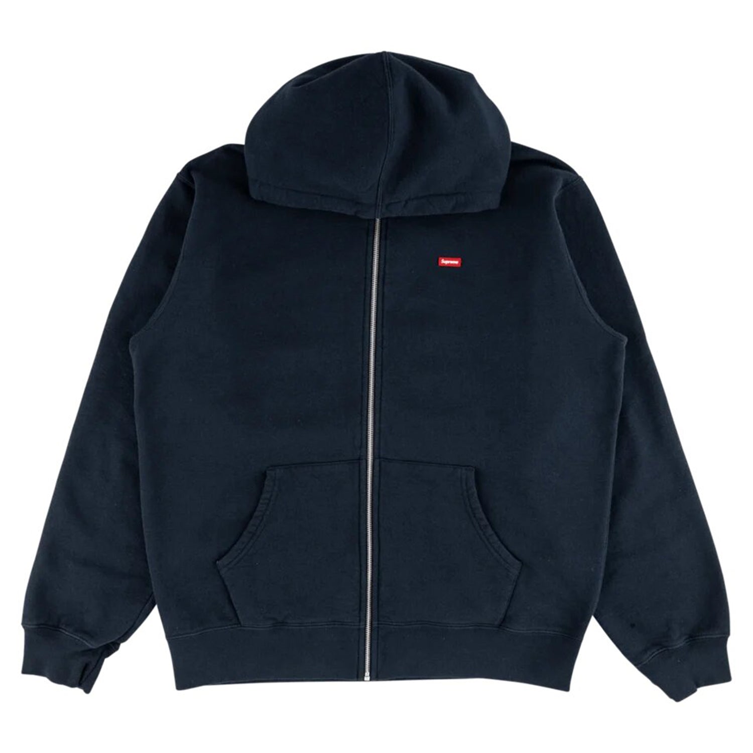 Supreme Small Box Zip Up Hooded Sweatshirt Navy