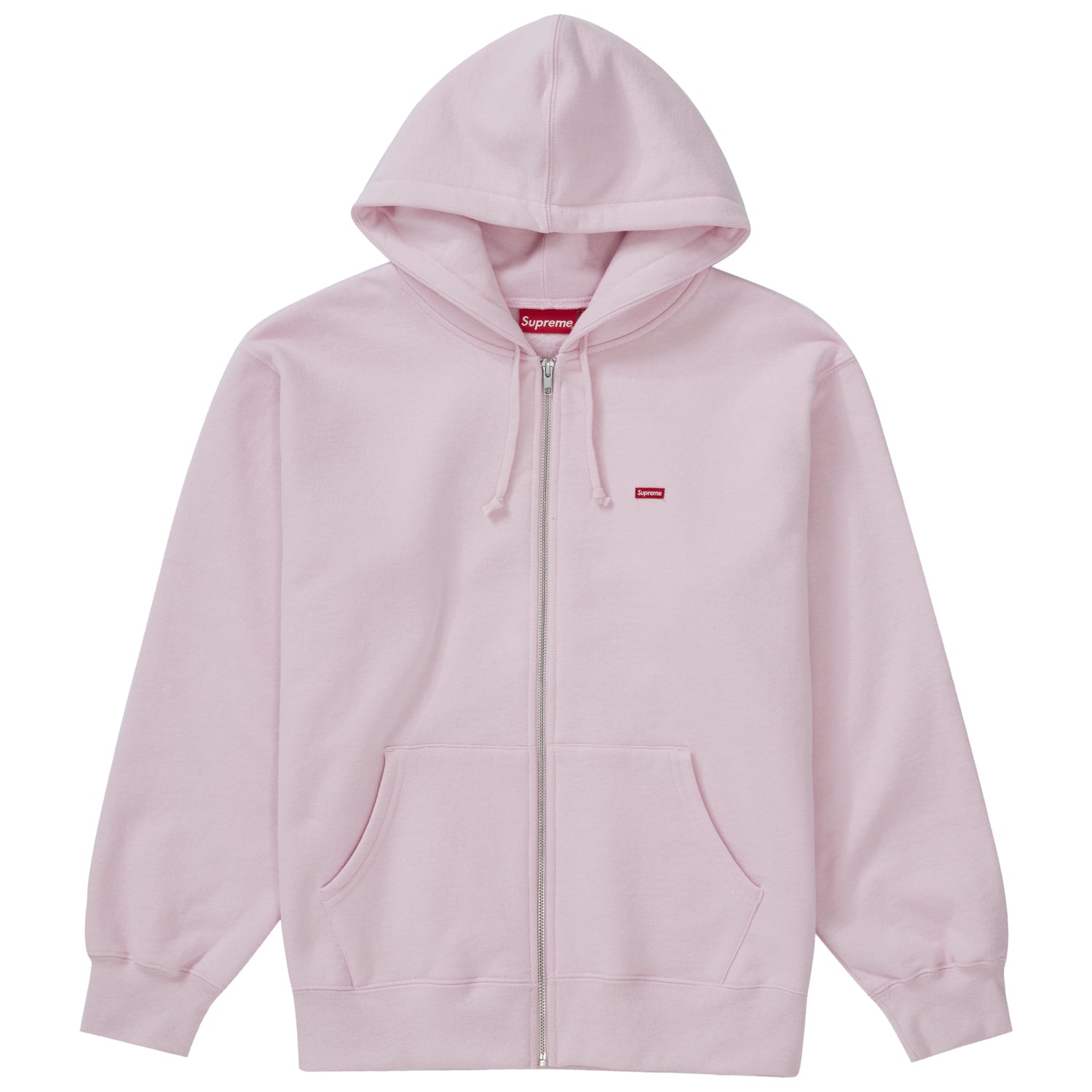 Supreme Small Box Zip Up Hooded Sweatshirt Light Pink
