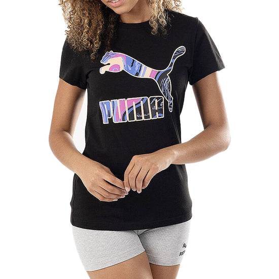 Puma Marbled Logo Aop Tee Womens Style : 533358