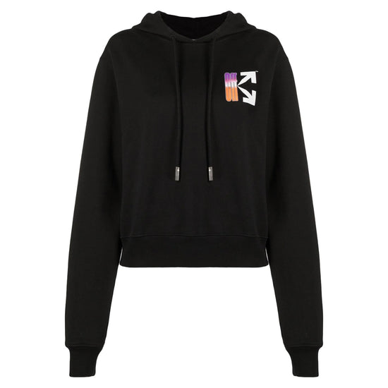 Off-white Gradient Crop Hoodie Black Multicolor Off-white Mens Style : Owbb016r21jer0011084