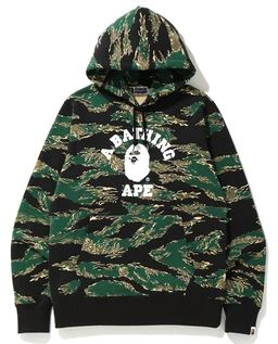Bape Tiger Camo College Pullover Hoodie Mens Style : 991278