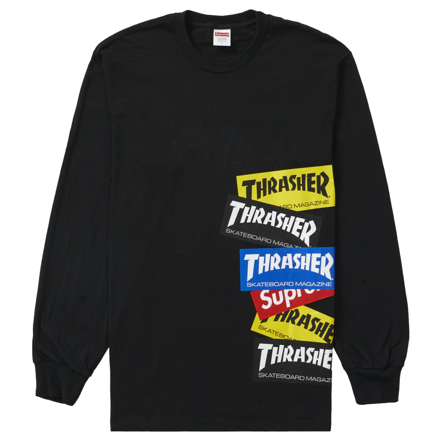 Supreme Thrasher Multi Logo L/S Tee Black