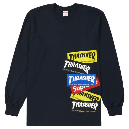 Supreme Thrasher Multi Logo L/S Tee Navy