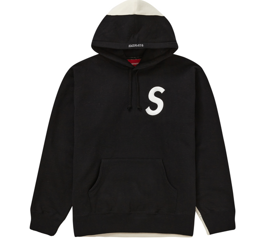 Supreme S Logo Split Hooded Sweatshirt Black