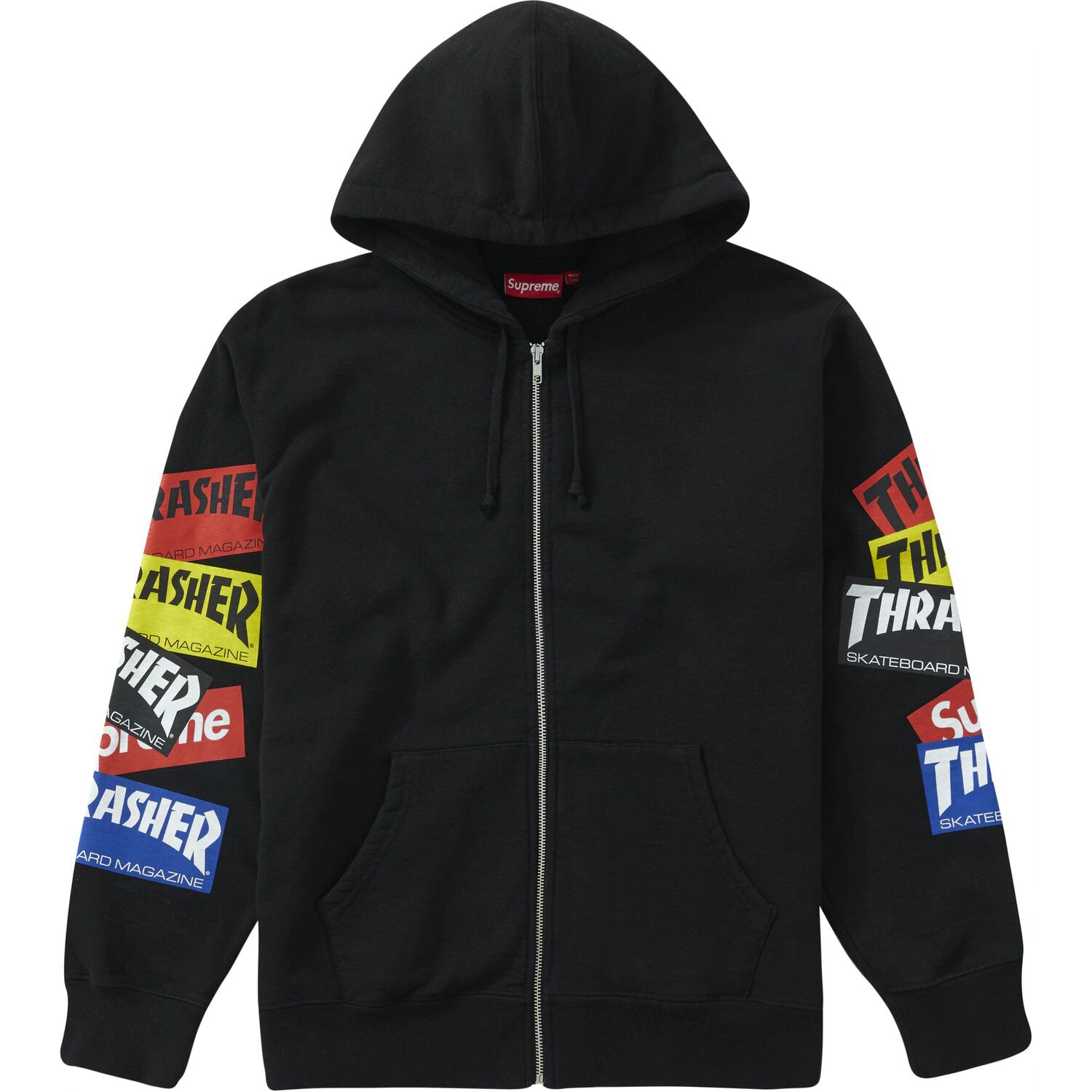 Supreme Thrasher Multi Logo Zip Up Hooded Sweatshirt Black - NY