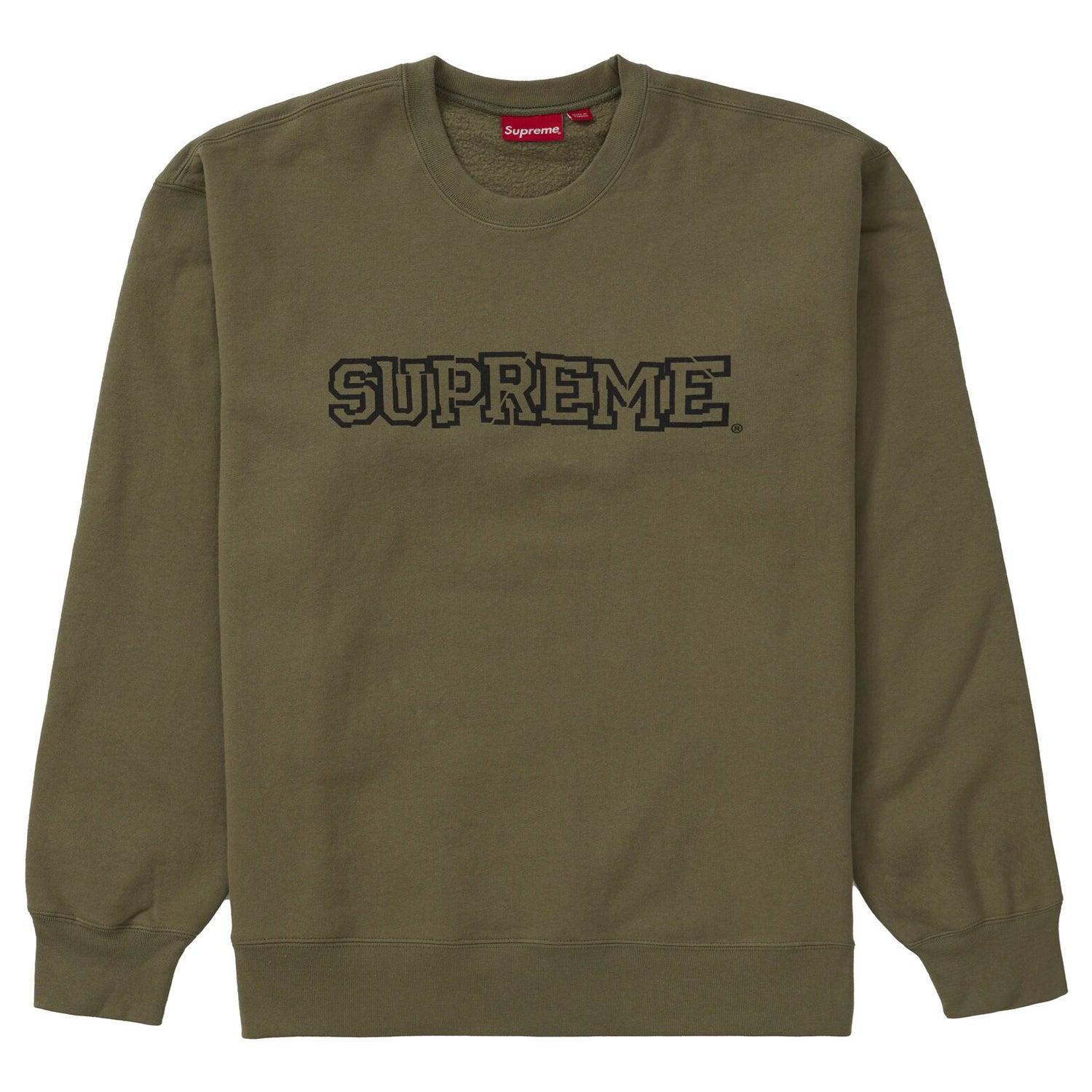 Supreme Shattered Logo Crewneck Light Olive