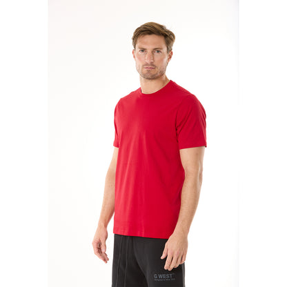 G WEST MENS SOLID CREW NECK TEE - RED