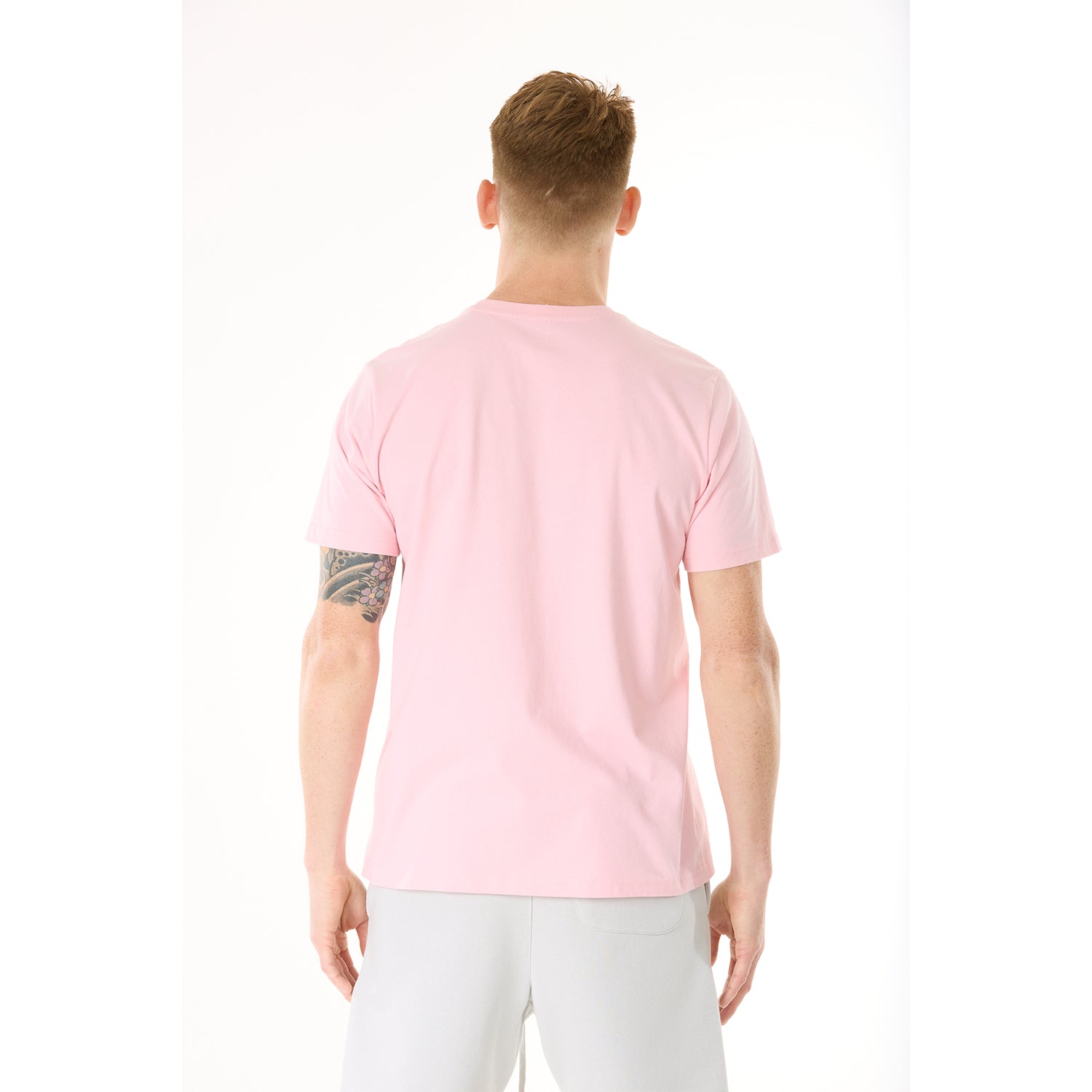 G WEST MENS SOLID CREW NECK TEE - PINK
