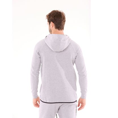 G WEST MENS TECH FLEECE  ZIPPER HOODIE - GREY