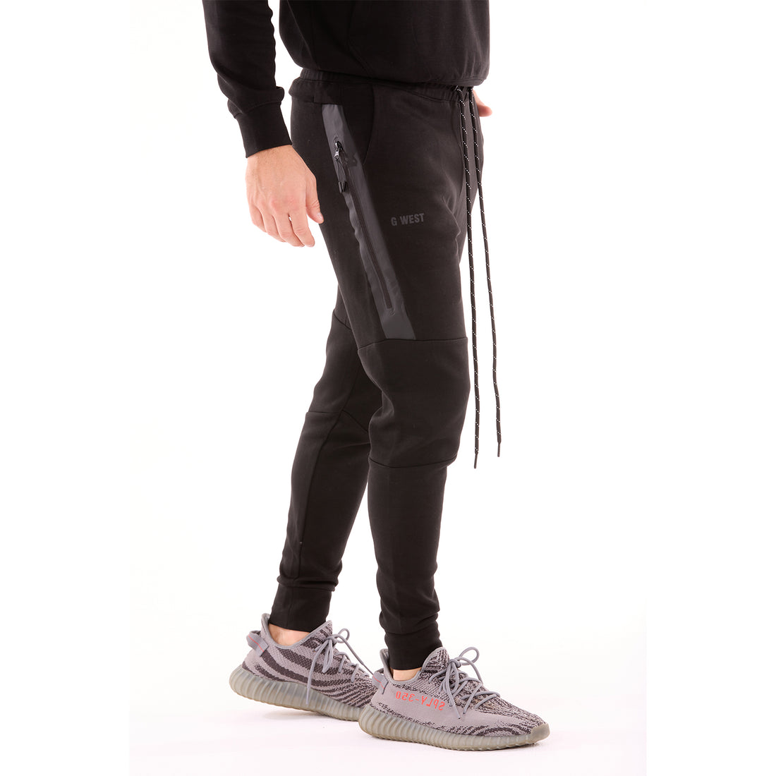 G WEST MENS TECH FLEECE JOGGER PANTS - BLACK