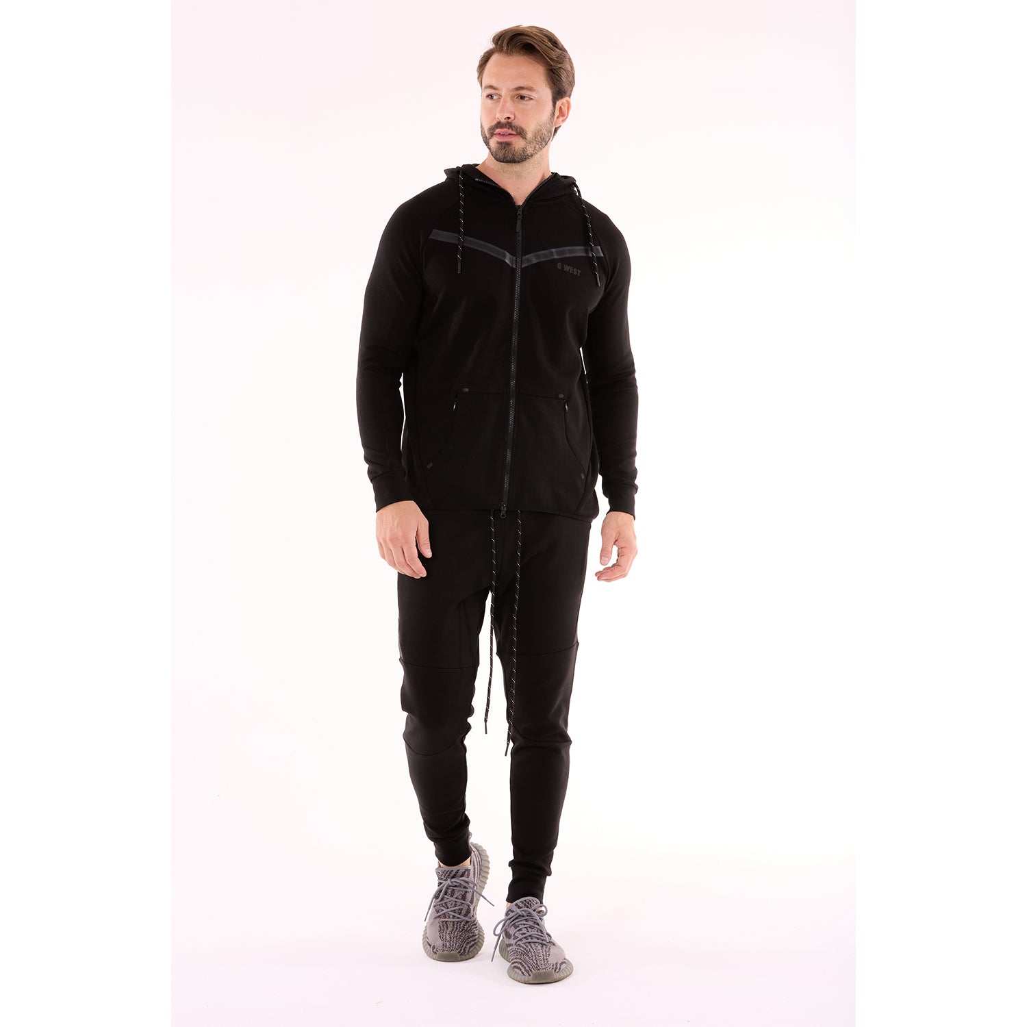 G WEST MENS TECH FLEECE JOGGER PANTS - BLACK