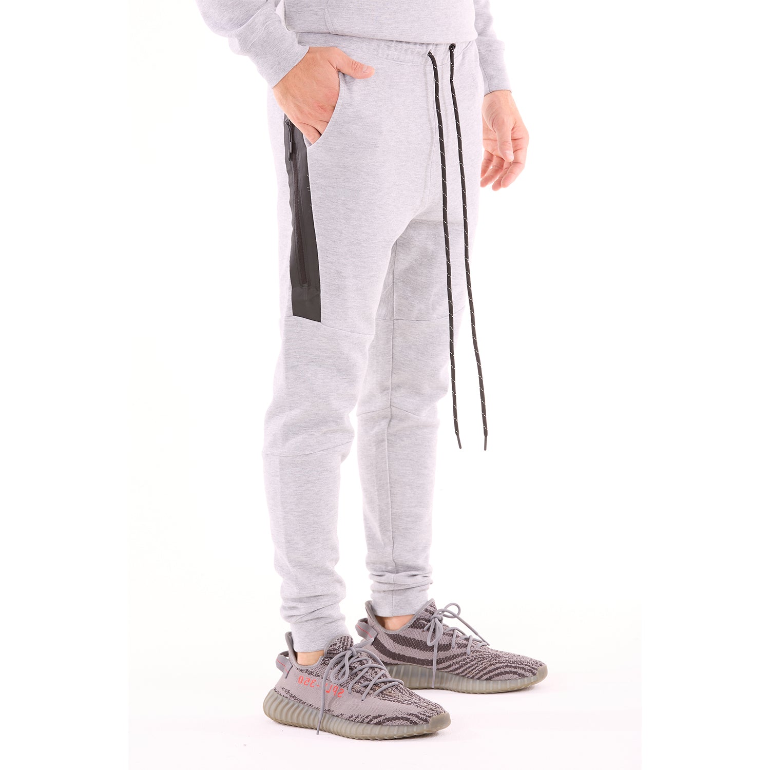 G WEST MENS TECH FLEECE JOGGER PANTS - GREY 