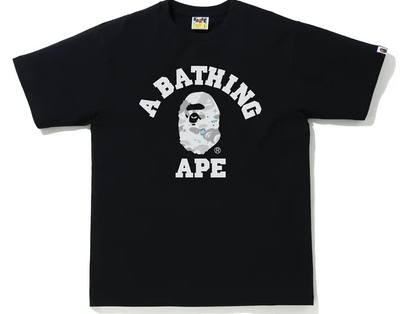Bape Space Camo Print College Tee Mens Style : 009439