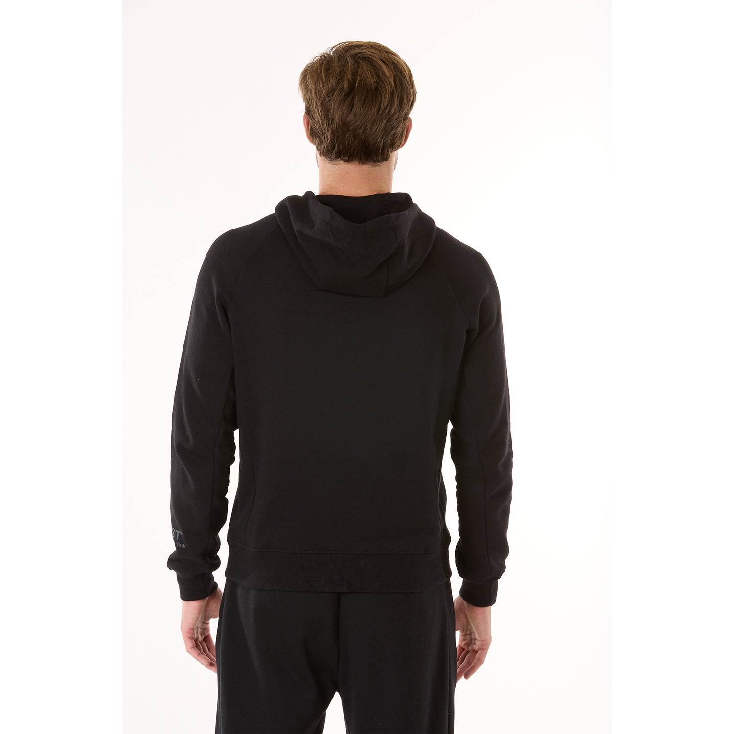 G WEST MENS FLEECE  ZIPPER HOODIE - JET BLACK