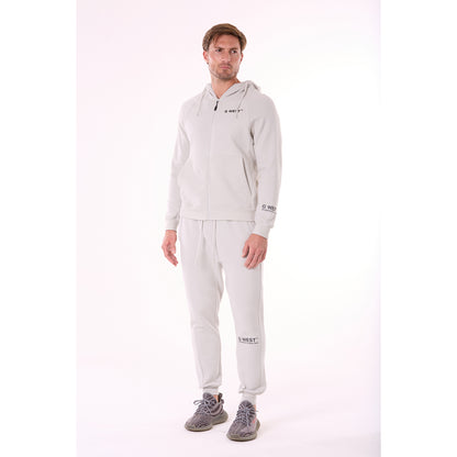 G WEST MENS FLEECE  ZIPPER HOODIE - STORMY GRAY