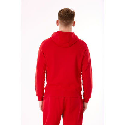 G WEST MENS FLEECE  ZIPPER HOODIE - RACING RED