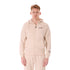 G WEST MENS FLEECE  ZIPPER HOODIE - BROWN RICE 