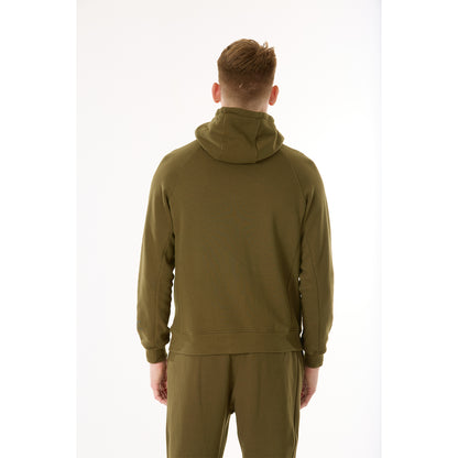 G WEST MENS FLEECE  ZIPPER HOODIE - DARK OLIVE