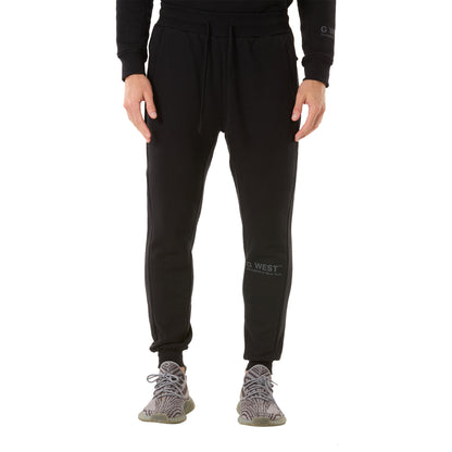 G WEST MENS FLEECE JOGGER PANTS - JET BLACK