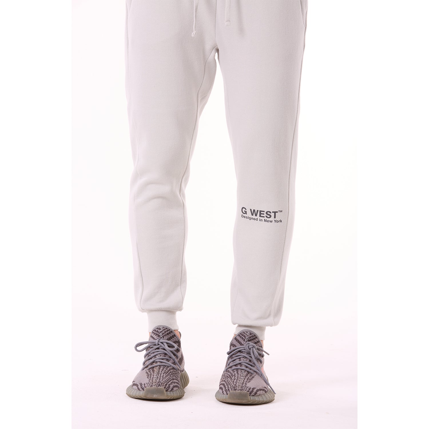 G WEST MENS FLEECE JOGGER PANTS  - STORMY GRAY