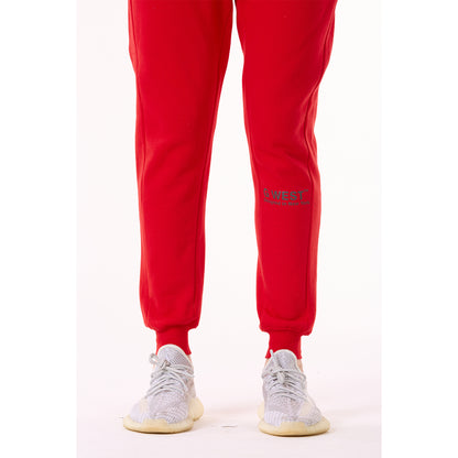 G WEST MENS FLEECE JOGGER PANTS - RACING RED